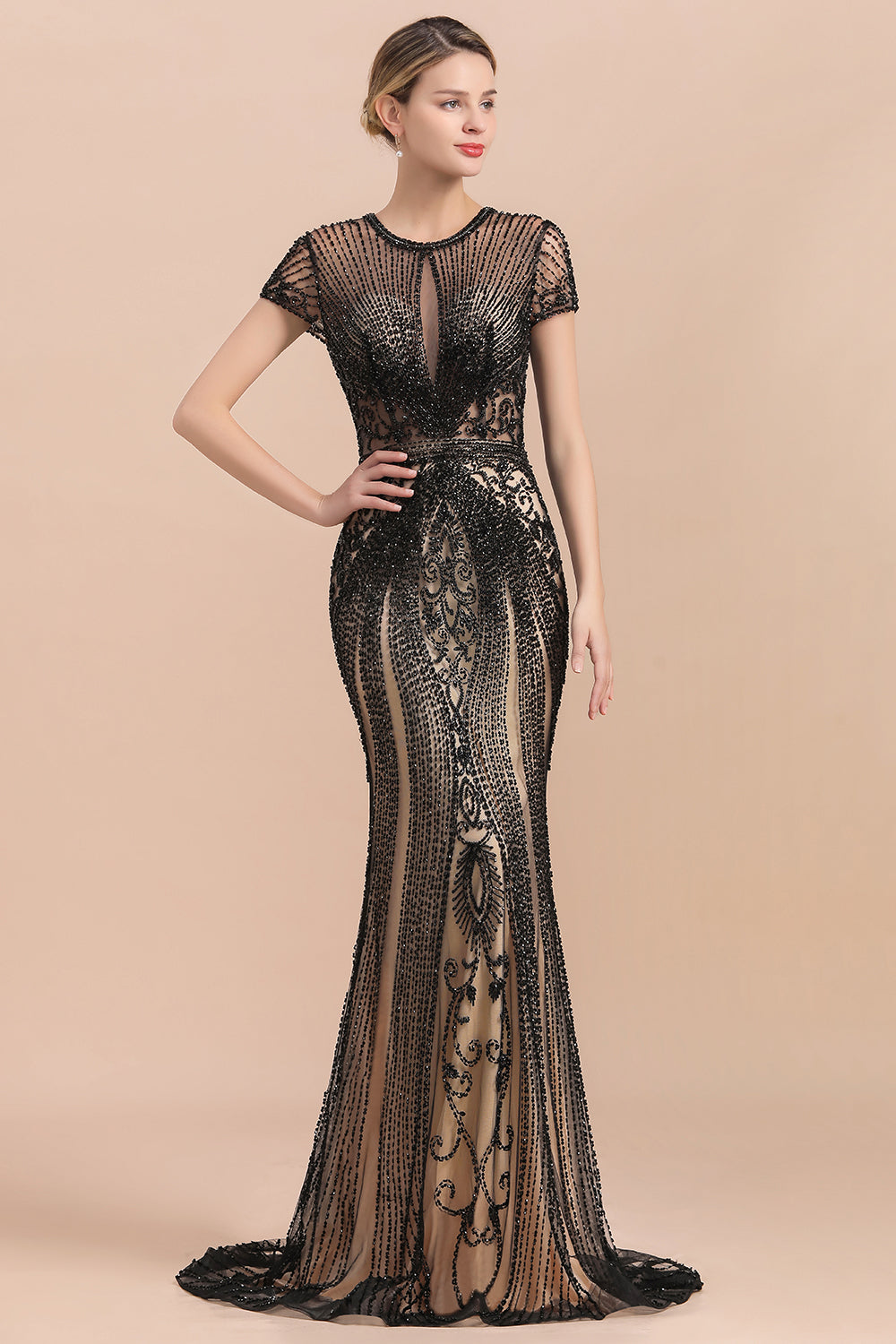 Luxury Mermaid All-Covered Beaded Prom Dress