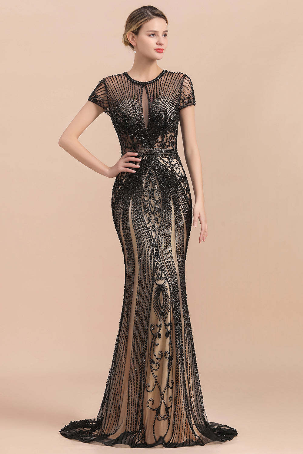 Luxury Mermaid All-Covered Beaded Prom Dress