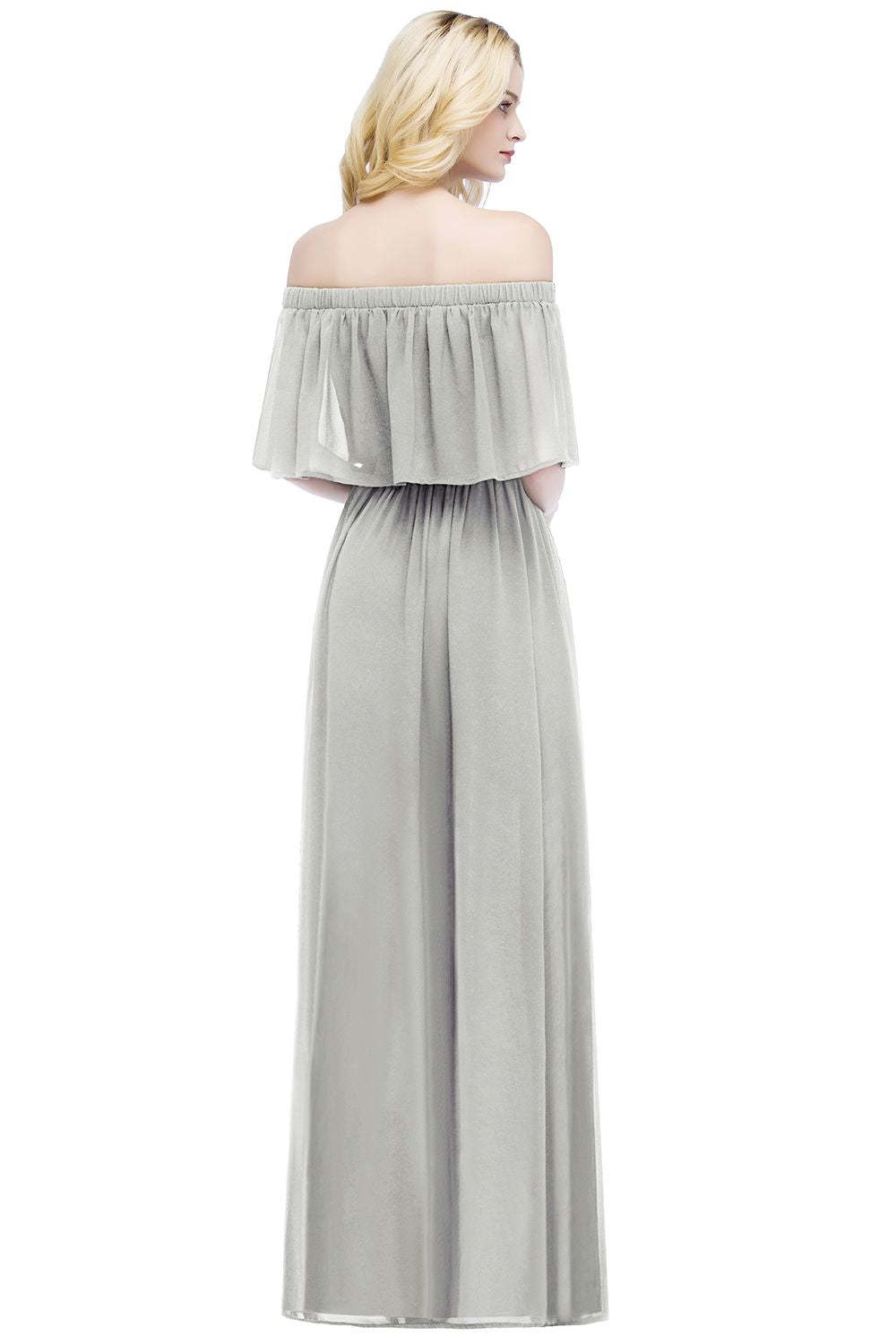 Chicloth A-line Off-the-Shoulder Chiffon Bridesmaid Dress