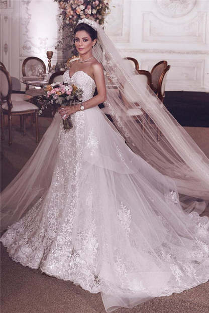 Chicloth Sweetheart Lace Mermaid Wedding Dress Overskirt