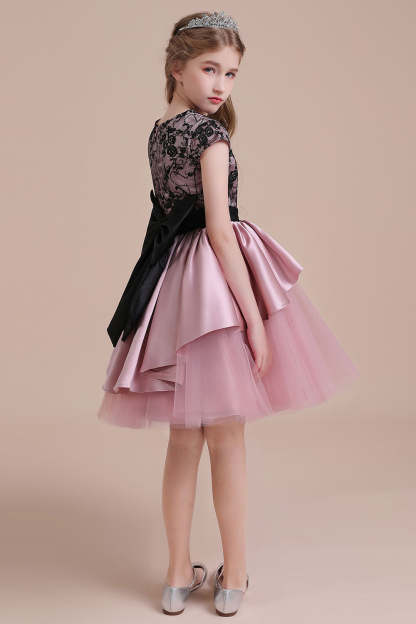 Chicloth A-Line Cap Sleeve Lace Tulle Knee Length Flower Girl Dress On Sale