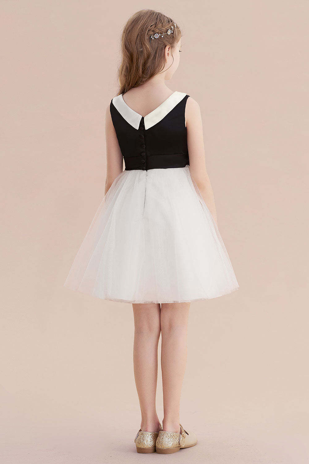 Chicloth A-Line Affordable Bow Tulle Flower Girl Dress On Sale