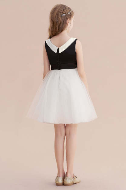 Chicloth A-Line Affordable Bow Tulle Flower Girl Dress On Sale