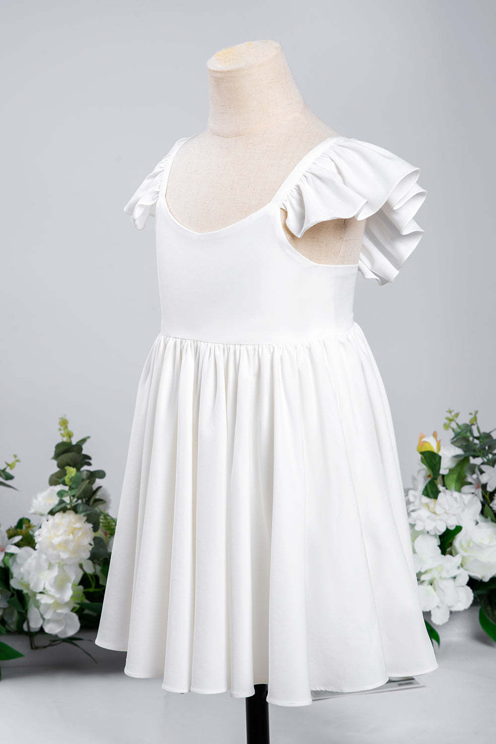 Chicloth White Cap Sleeve Little Flower Girl Dress Online