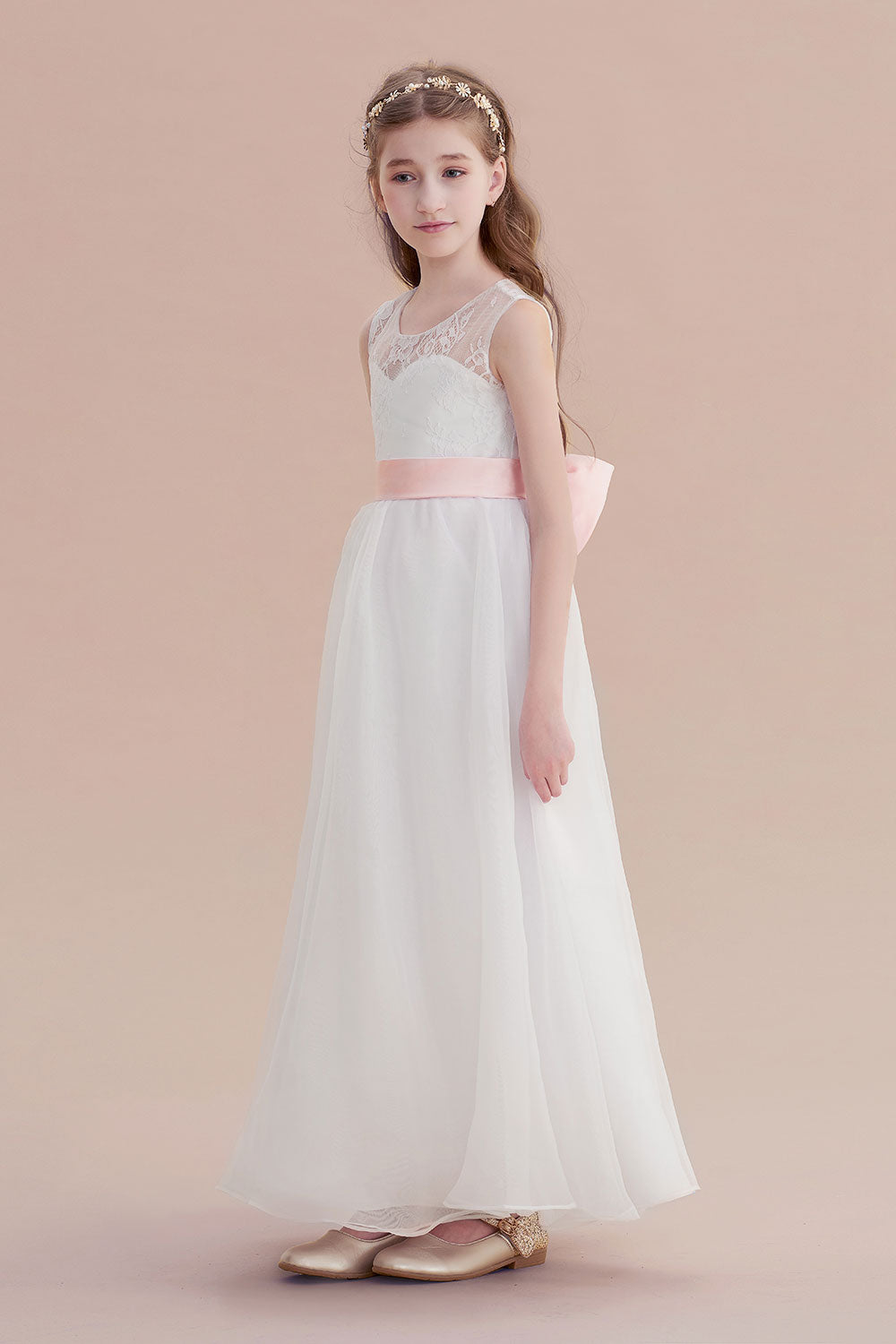 Chicloth A-Line Illusion Lace Tulle Flower Girl Dress Online
