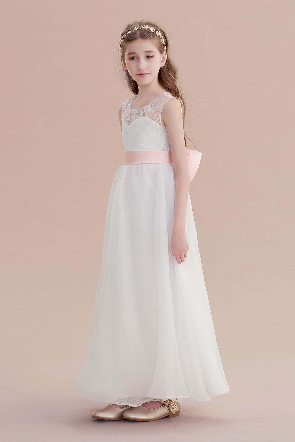Chicloth A-Line Illusion Lace Tulle Flower Girl Dress Online