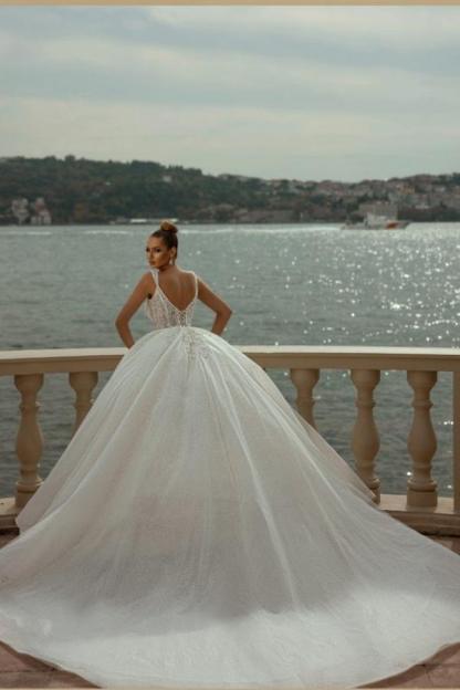 Chicloth Straps Wedding Dress Mermaid Sweetheart Ball Gown Lace