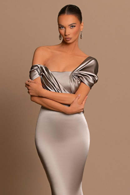 Chicloth Off-the-Shoulder Prom Dress Long Mermaid