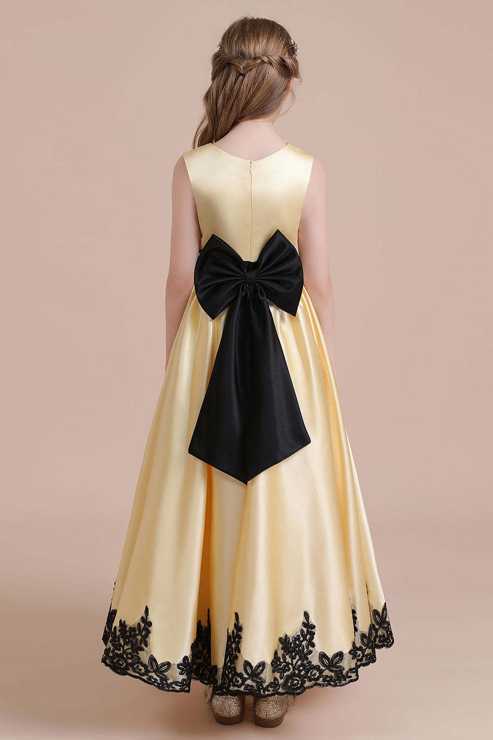 Chicloth A-Line Chic Bow Appliques Satin Flower Girl Dress Online