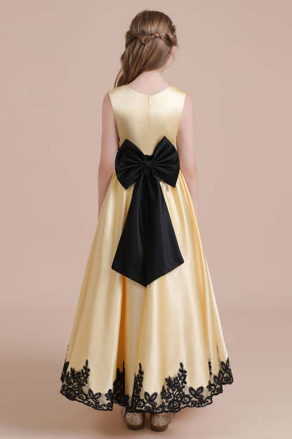 Chicloth A-Line Chic Bow Appliques Satin Flower Girl Dress Online