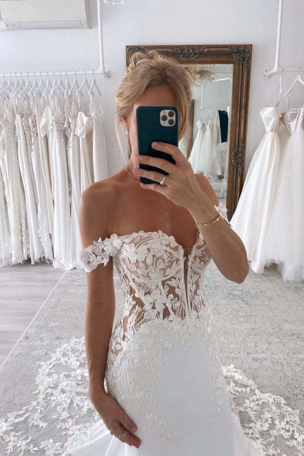 Chicloth Amazing Lace Wedding Dress Mermaid Off-the-Shoulder