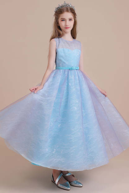 Chicloth A-Line Illusion Lace Tulle Flower Girl Dress Online