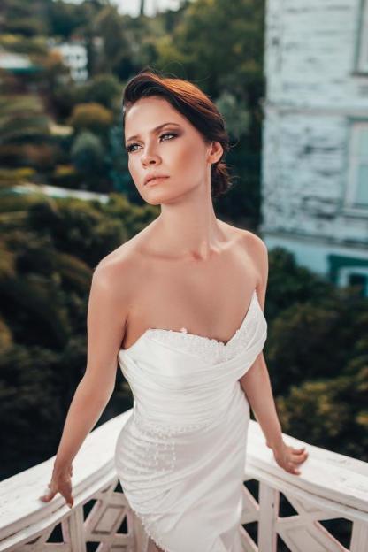 Chicloth Sweetheart Mermaid Wedding Dress Slit With Detachable Skirt