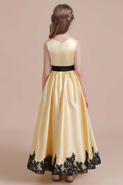Chicloth A-Line Chic Bow Appliques Satin Flower Girl Dress Online