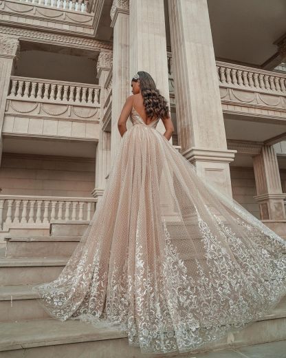 Chicloth Spaghetti-Strap Sleeveless Mermaid Wedding Dress Tulle With Lace