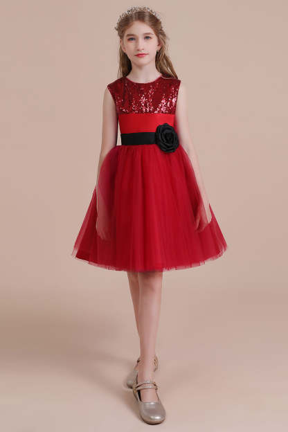 Chicloth A-Line Graceful Sequins Tulle Flower Girl Dress Online