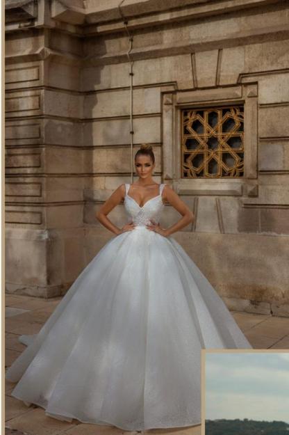 Chicloth Straps Wedding Dress Mermaid Sweetheart Ball Gown Lace