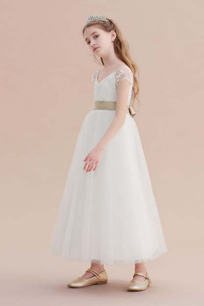 Chicloth A-Line Cap Sleeve Sweetheart Tulle Flower Girl Dress Online