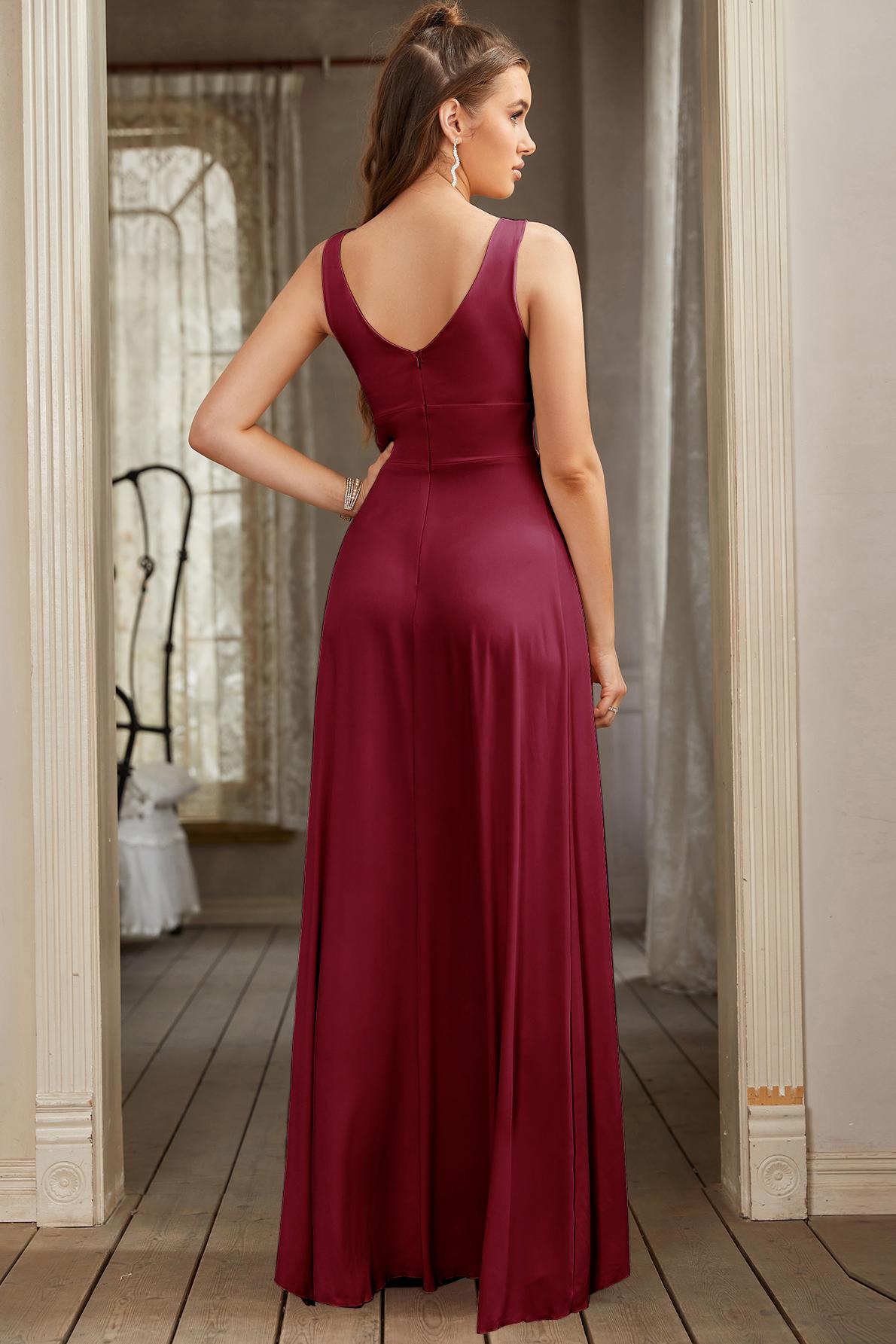 Chicloth V-Neck Sleeveless Evening Dress A-Line Online