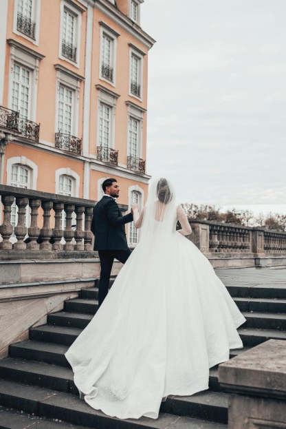 Chicloth White Long Sleeves Wedding Dress Ball Gown On Sale