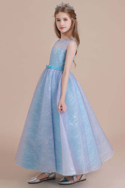 Chicloth A-Line Illusion Lace Tulle Flower Girl Dress Online