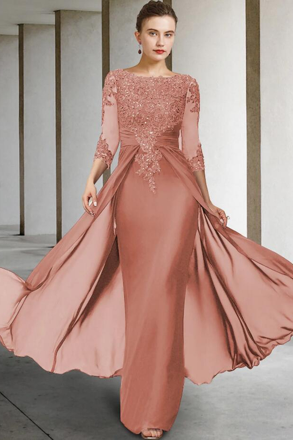 Elegant Mermaid Mother of the Bride Dress with Lace Appliques