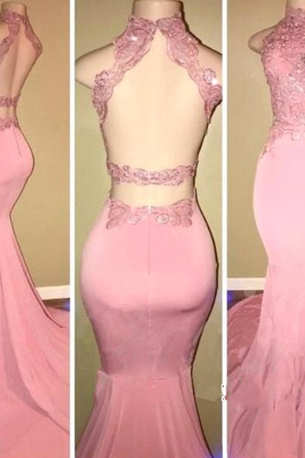 Backless Long Sleeve Prom Dress | Mermaid Sequin Evening Gown