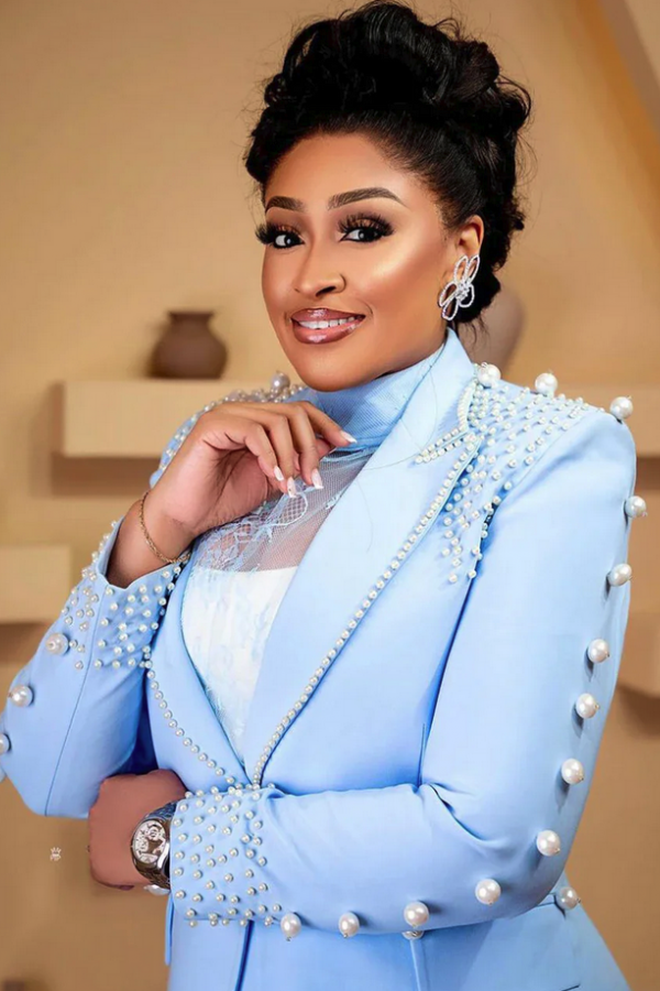 Luxury Beading Pearls Blazer Pants Women Suits 2 Pieces with Peaked Lapel