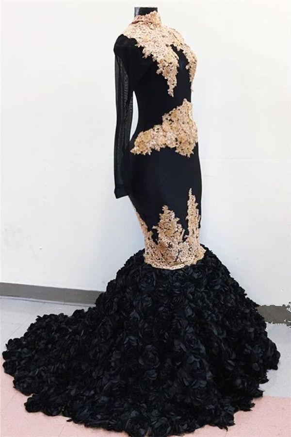 Black Mermaid Sequin Prom Dress | Backless V-Neck Evening Gown