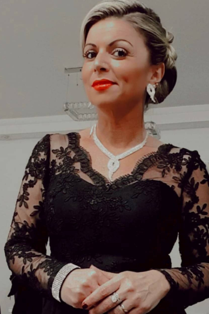 Black V-Neck Satin Lace Long Sleeve Evening Dress