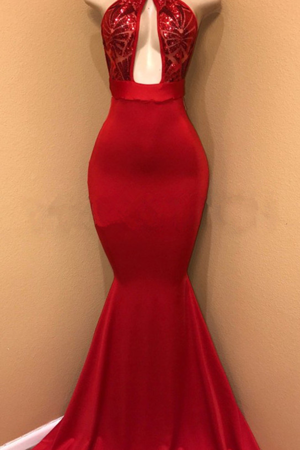 Burgundy V-Neck Sleeveless Prom Dress | Mermaid Appliqué Evening Dress