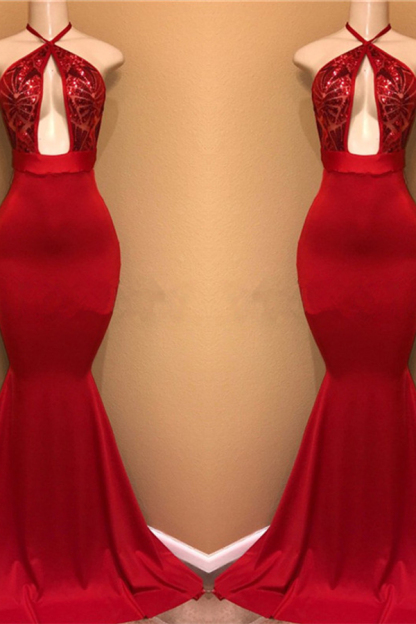 Burgundy V-Neck Sleeveless Prom Dress | Mermaid Appliqué Evening Dress