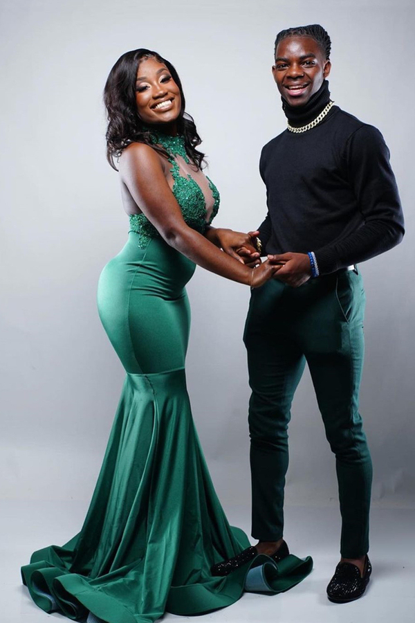 Charming Sleeveless Slim Mermaid Evening Gown | Floor Length Dark Green Satin Dress