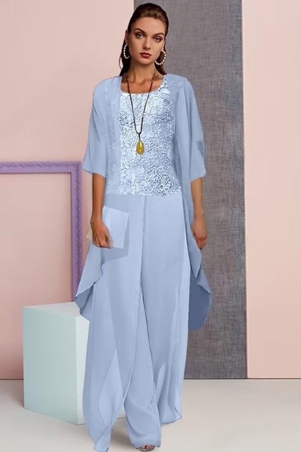 Chic Chiffon 3-Piece Suit Mother of the Bride Dress