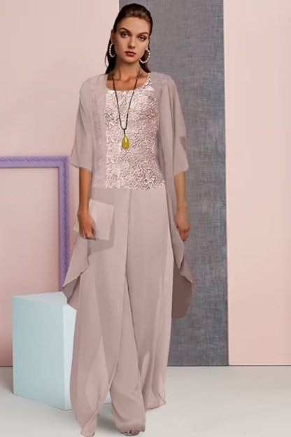 Chic Chiffon 3-Piece Suit Mother of the Bride Dress