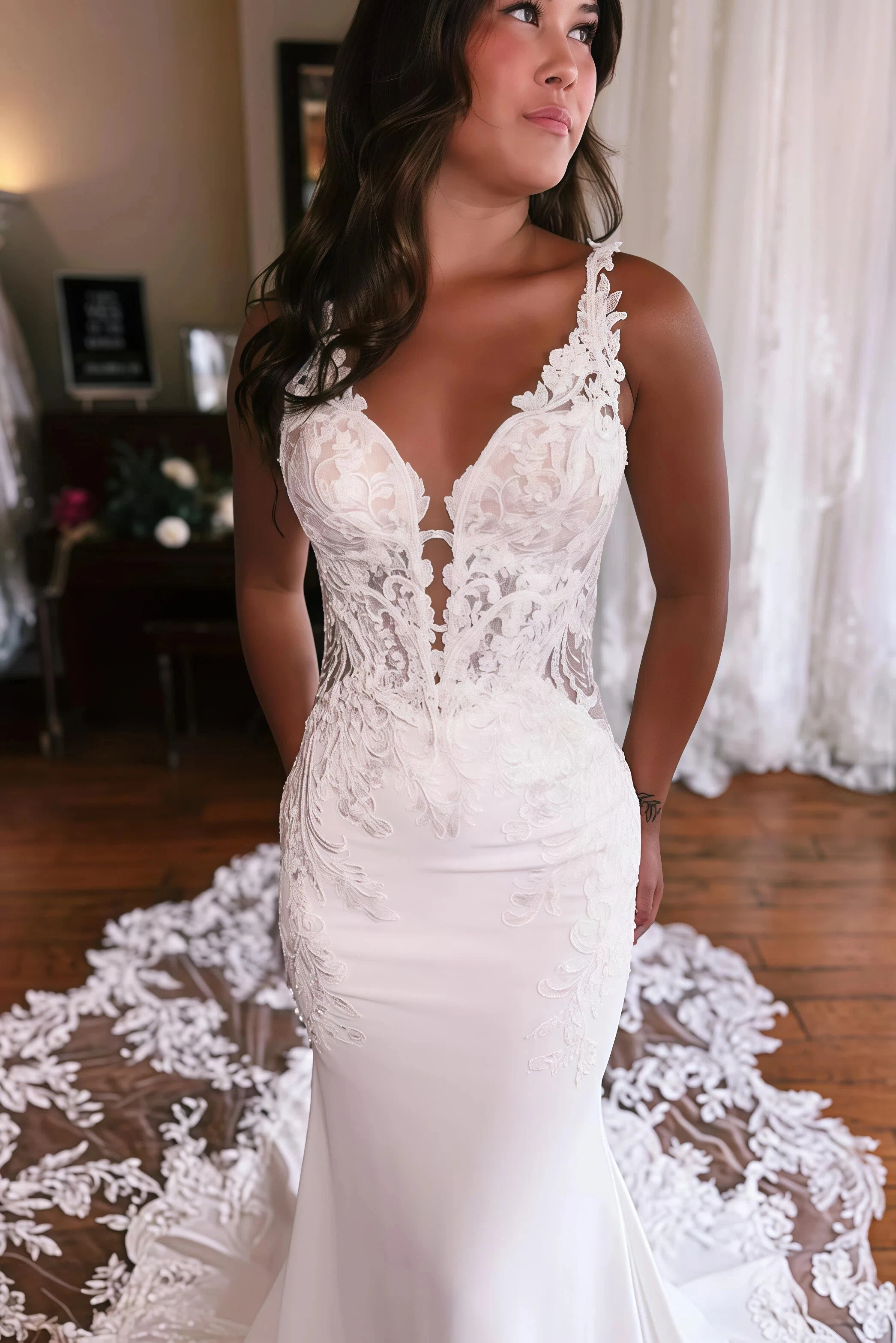 Elegant Wedding Dresses With Lace Appliques | Wedding Dresses Mermaid Sleeveless
