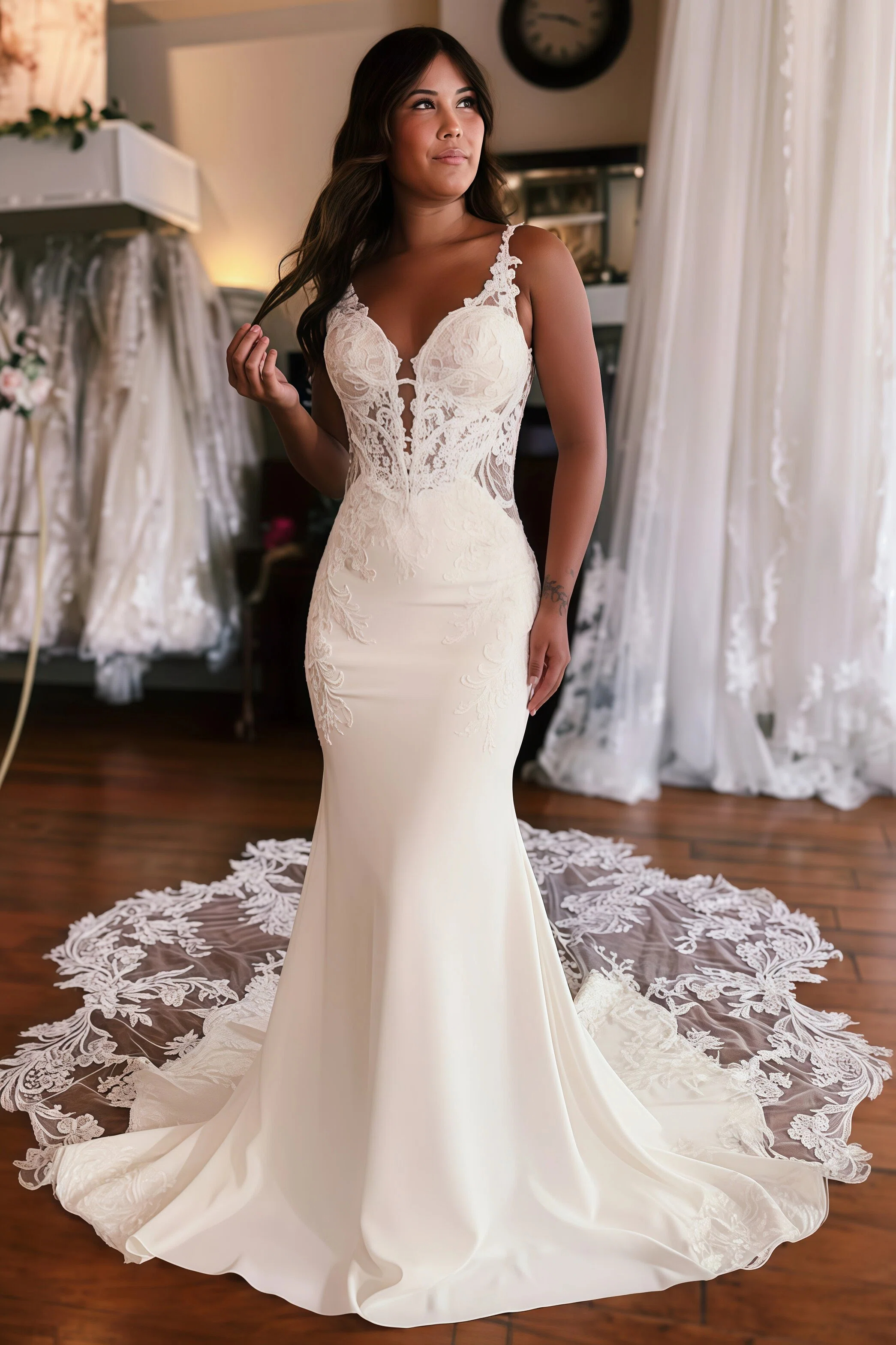 Elegant Wedding Dresses With Lace Appliques | Wedding Dresses Mermaid Sleeveless