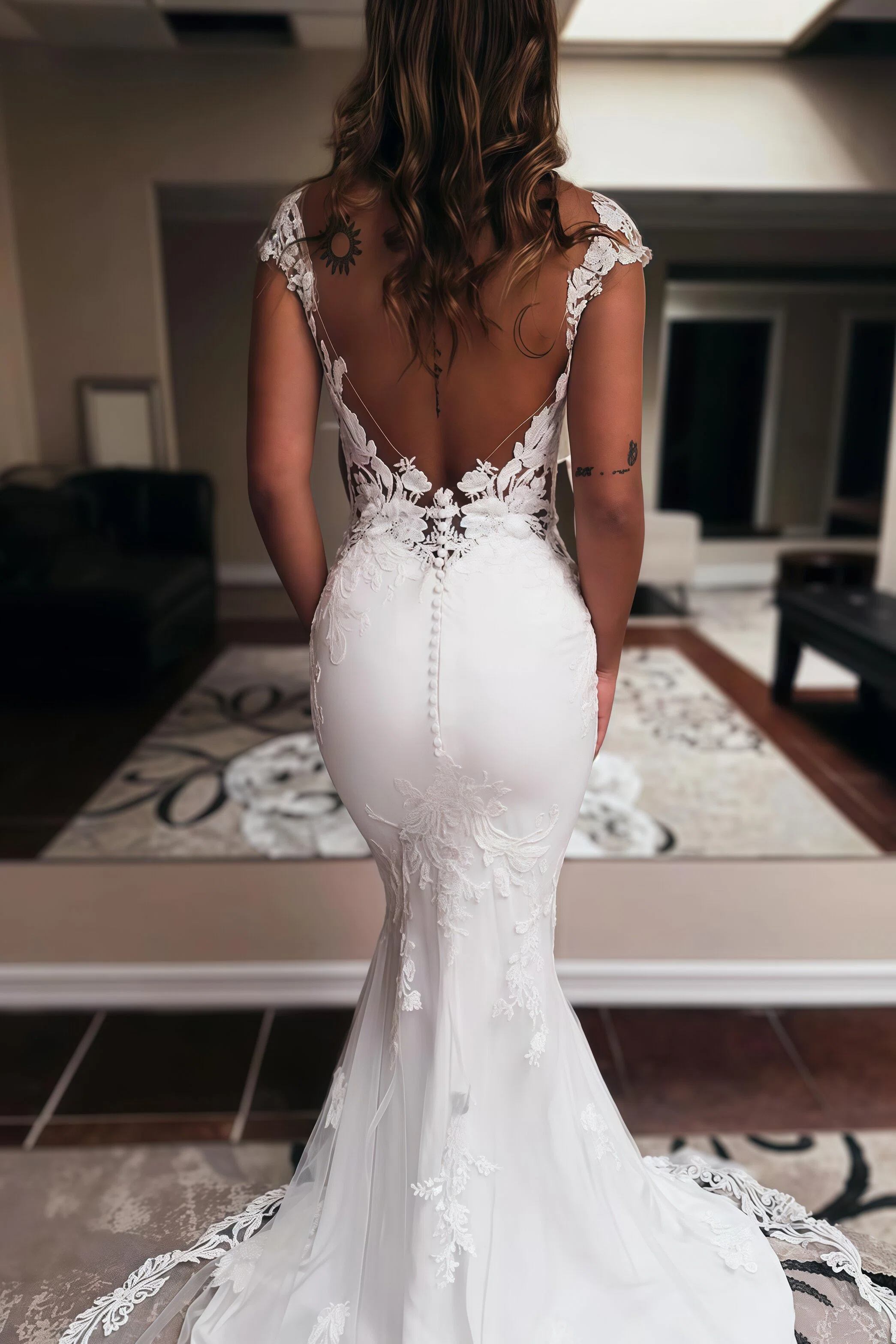 Chicloth Cap Sleeves Wedding Dresses Mermaid Long Online