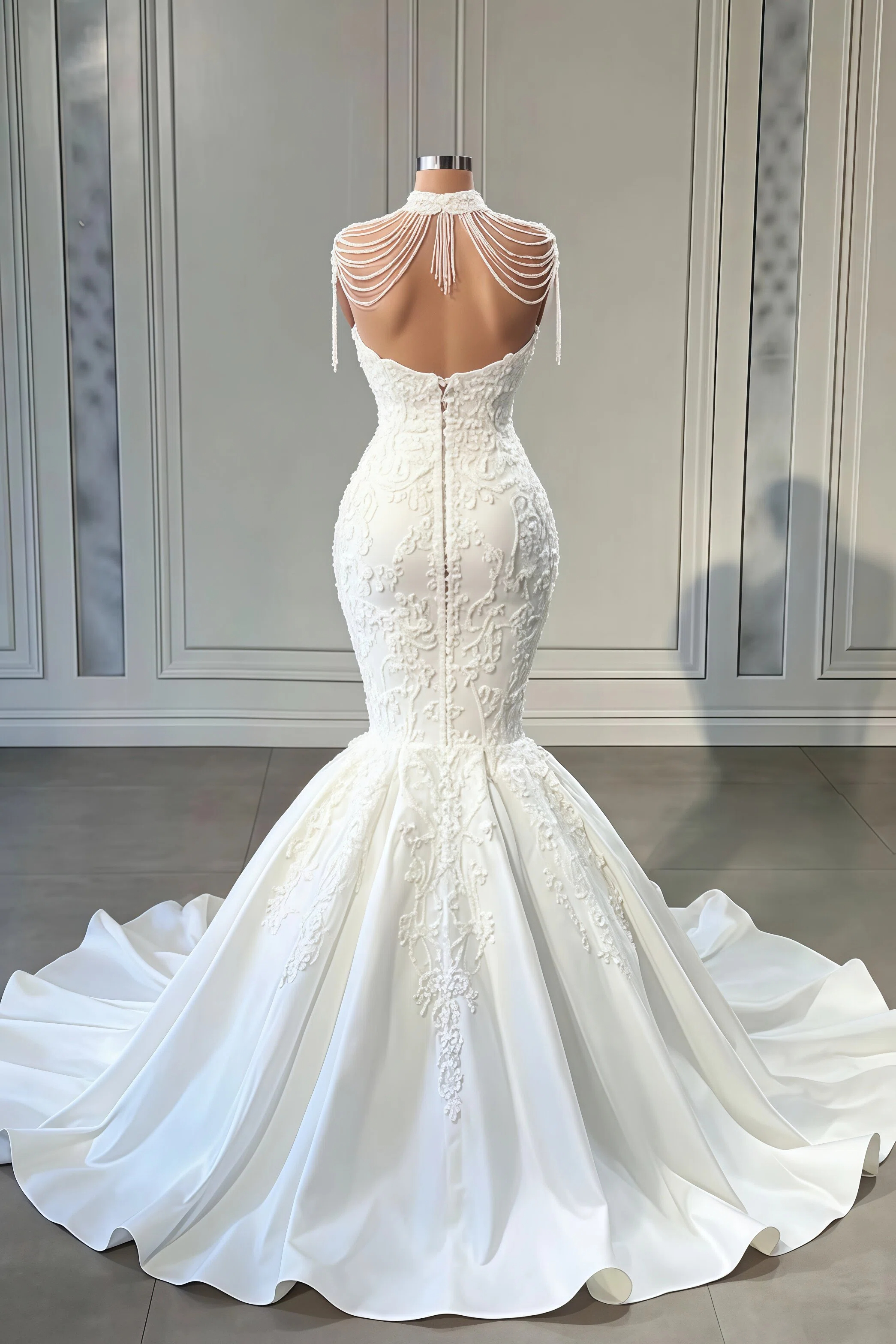Chicloth White Sweetheart Wedding Dress Mermaid Lace Long