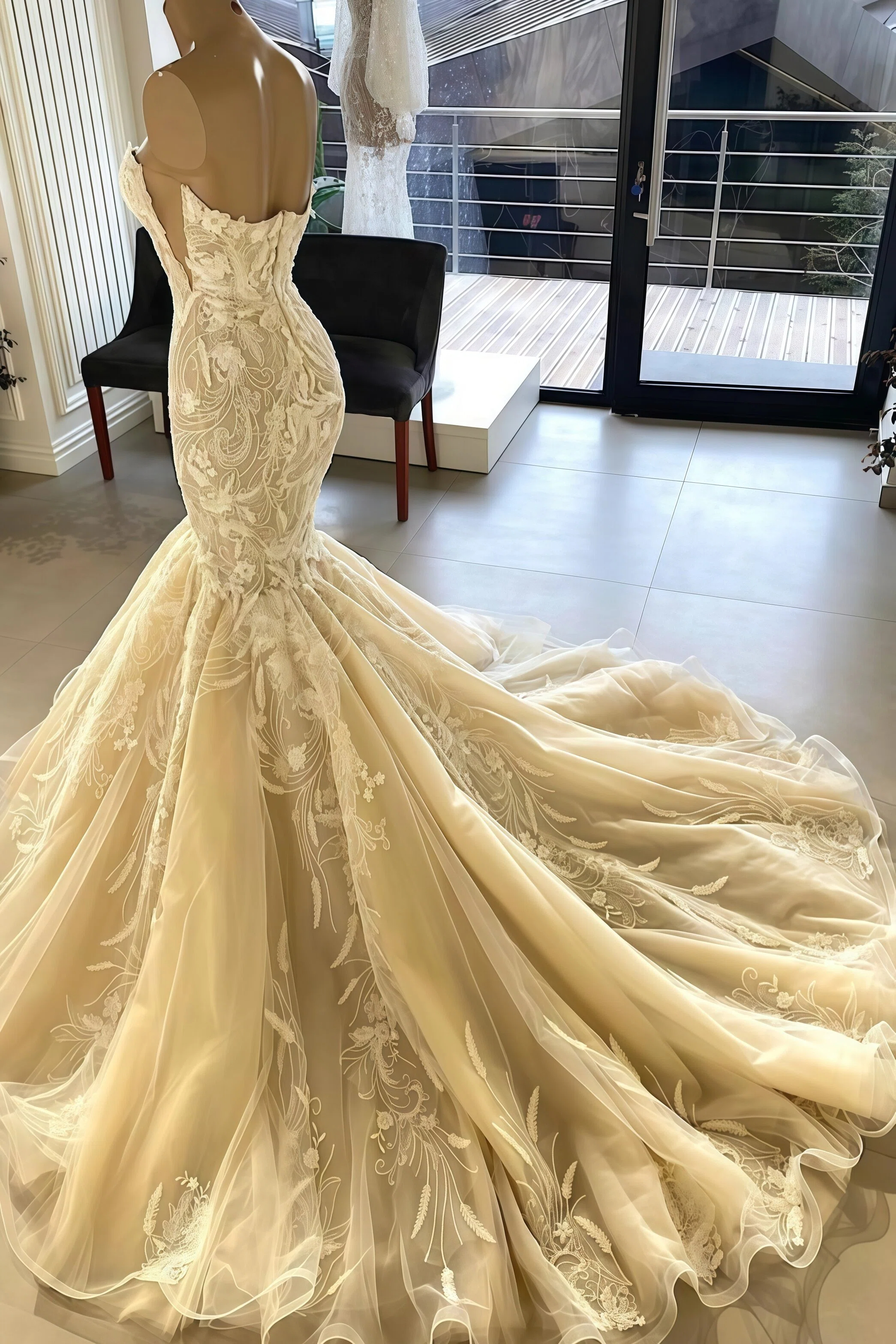 Chicloth Champagne Sweetheart Wedding Dress Mermaid Lace Online