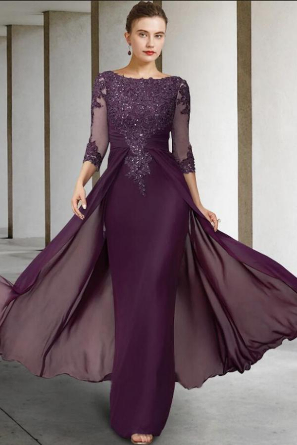 Elegant Mother of the Bride Dress with Lace Appliques