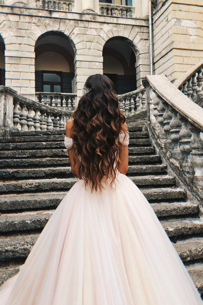Elegant A-Line Off-Shoulder Heart-Neck Wedding Dress