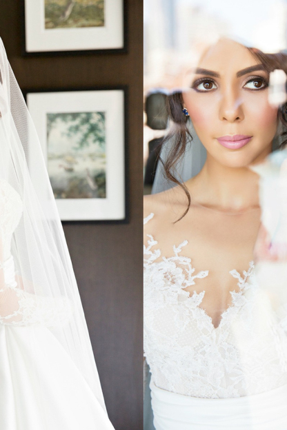 Gorgeous Front Split Lace Wedding Dress Illusion Back with Detachable Satin Train