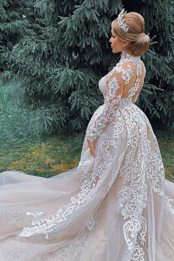 Luxury Sweetheart Lace Tulle Mermaid Spring Wedding Dress