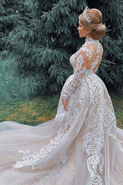 Luxury Sweetheart Lace Tulle Mermaid Spring Wedding Dress