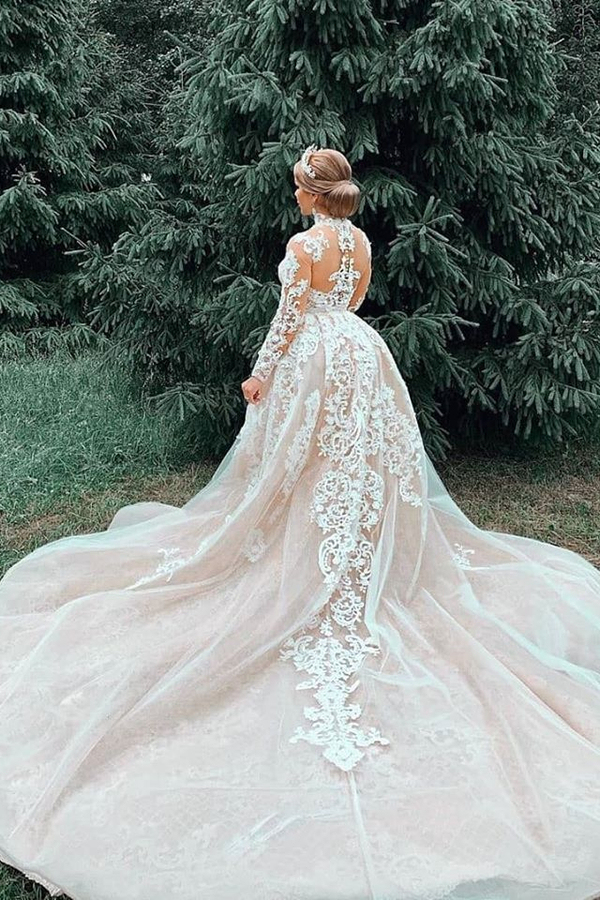 Luxury Sweetheart Lace Tulle Mermaid Spring Wedding Dress