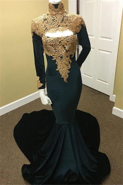 Off-The-Shoulder Mermaid Evening Gown | Black Open Back Prom Dress