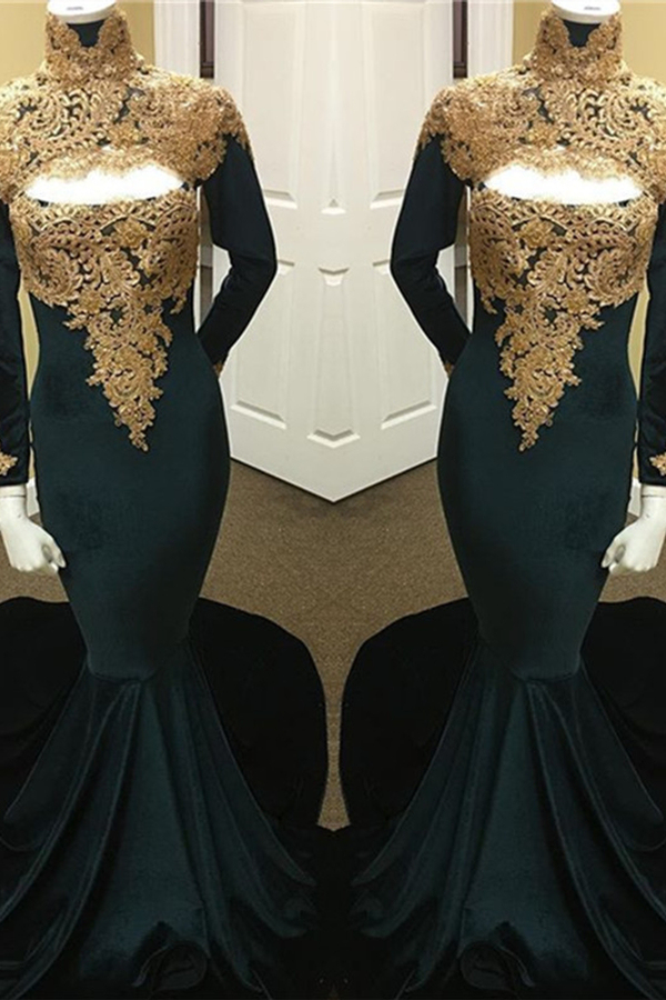 Off-The-Shoulder Mermaid Evening Gown | Black Open Back Prom Dress