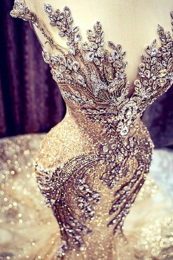 Off the Shoulder Crystals Mermaid Evening Gown | Glitter Sequins Party Dress