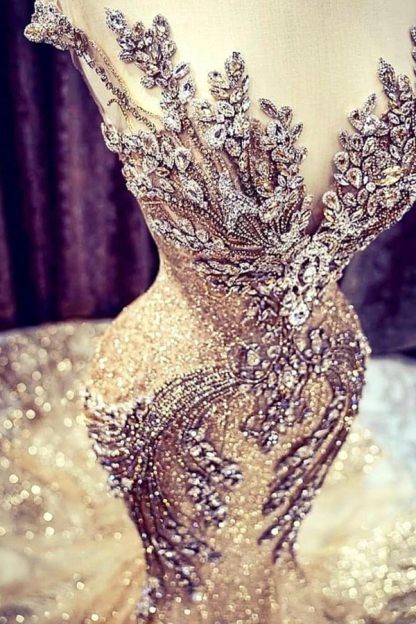 Off the Shoulder Crystals Mermaid Evening Gown | Glitter Sequins Party Dress